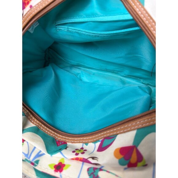 Lily Bloom Birds and Flowers Satchel Print Canvas & Faux Leather Tote Bag - Picture 8 of 8